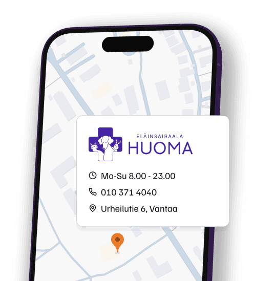 Clinic network map interface showing Pups 'n Pets location