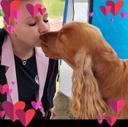 Annastiina Kovanen and a dog
