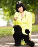 Pia Saxbäck and a poodle