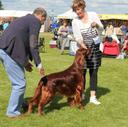 Sari Lahtinen at a dog show with her dog
